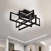 Lustre LED avec télécommande 96W, 4 éléments, Lumière froide/chaude/neutre, Dimmable, Noir