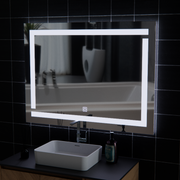 Miroir Giga LED, 80x60cm, Argent, Touch, lumière 6000K