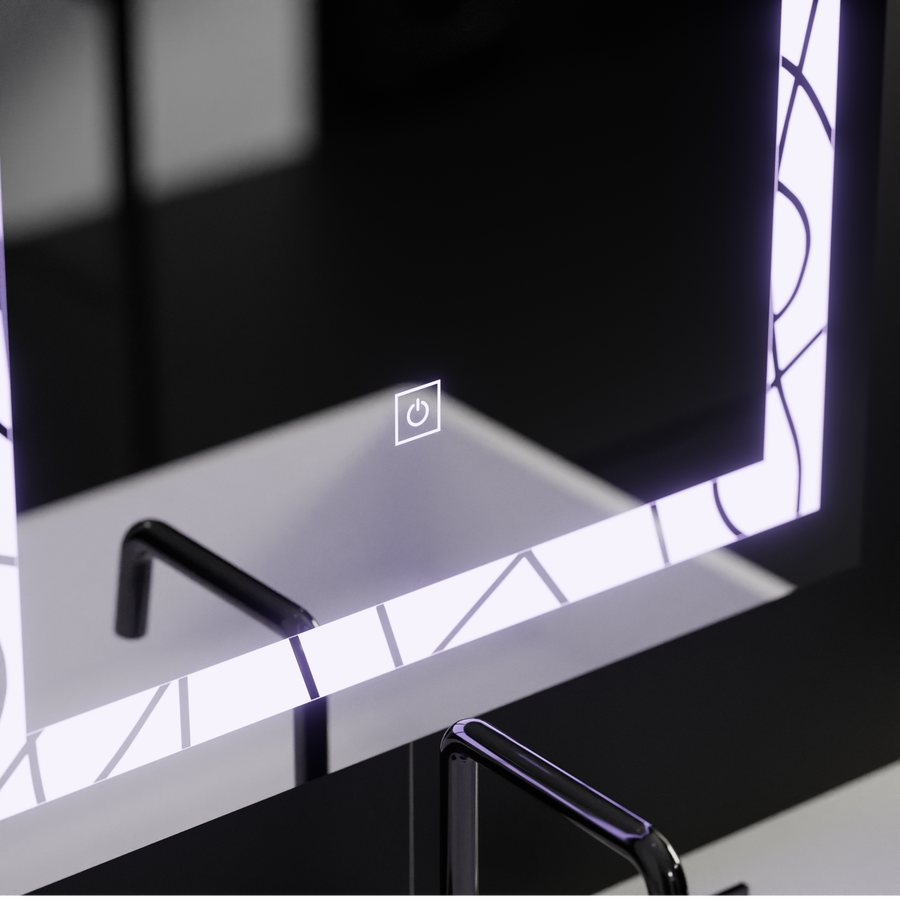 Miroir LED rectangulaire, 60x80cm, Deco Frame Basic Touch