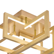 Lustre LED avec télécommande 96W, 4 Éléments, Lumière Froide/Chaude/Neutre, Dimmable, Doré