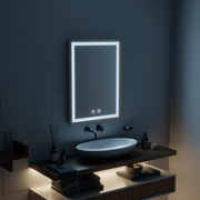Miroir LED Touch Kariri, 60x80 cm, fonction anti-buée, cadre brossé Or Rose