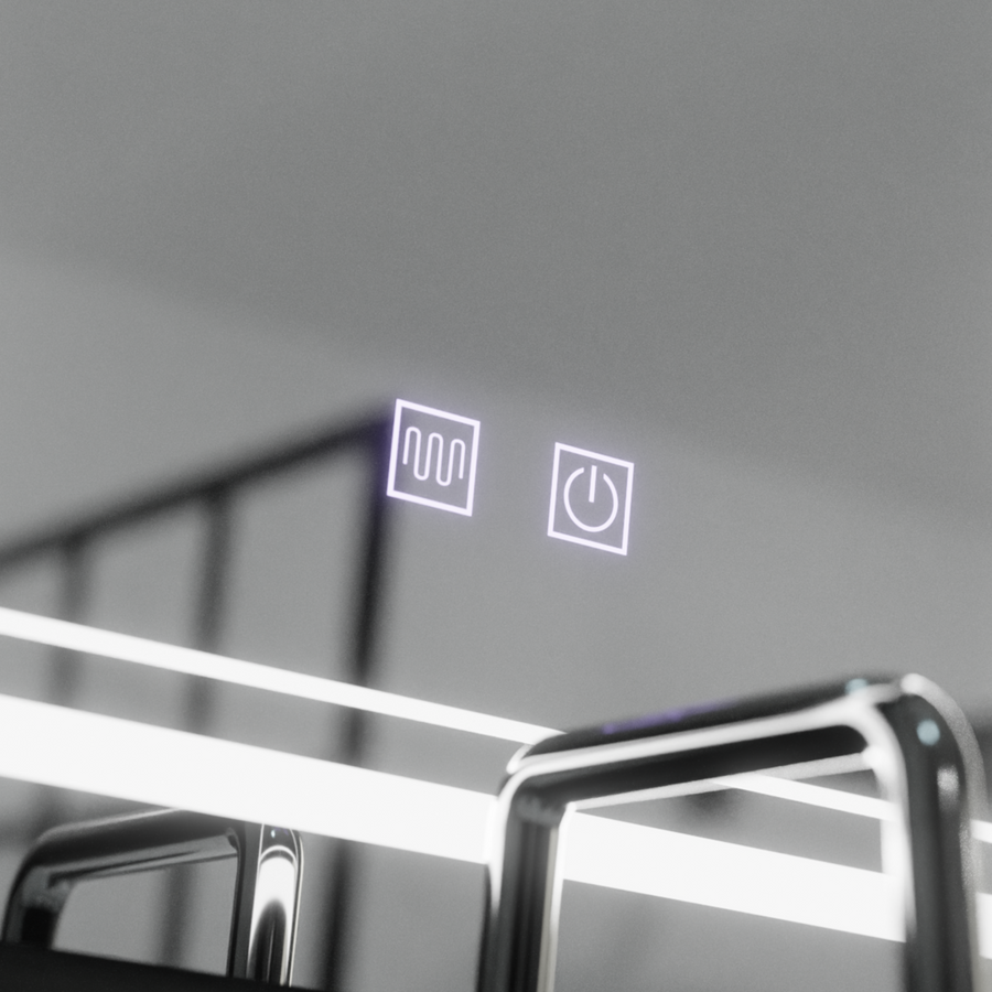 Miroir LED rectangulaire, 50x70cm, KOVEN Touch, système anti-buée, intensité variable