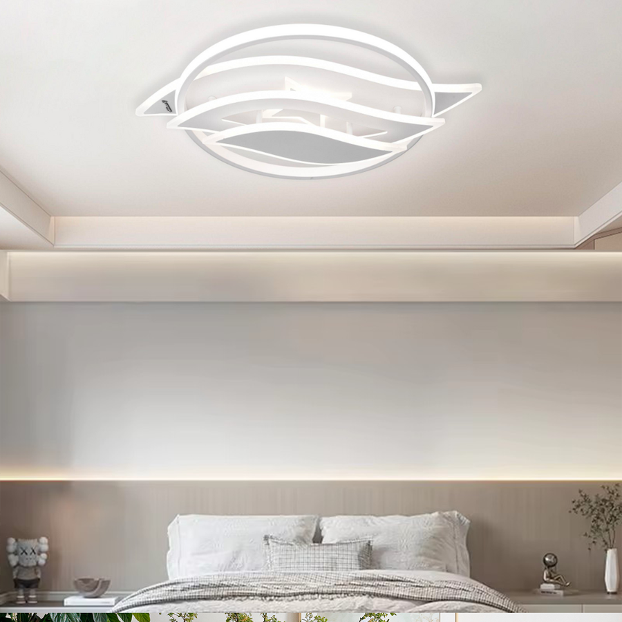 Lustre LED avec télécommande JARRIA 52W, Lumière Froid/Chaud/Neutre/RVB, Dimmable, Blanc