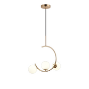 Lustre LOFT Atrium, 3x G9, or blanc, métal, hauteur réglable