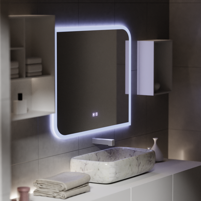 CLARIVO Miroir LED Rectangulaire, 80X60cm, Tactile, Système Antibuée