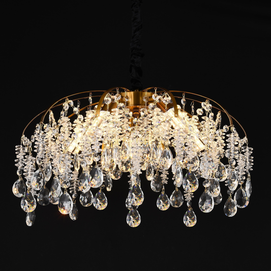 Lustre en cristal CC9321/5FGD, 5x E14, diamètre 49 cm, doré