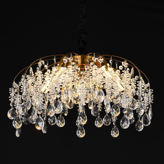 Candélabre en cristal CC9321/5FGD, 5x E14, diamètre 50 cm, candélabre en cristal doré Titre par défaut Alessandro Design