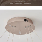 Lustre LED suspendu avec télécommande NIVALIS 126W, Cercles 40x60cm, Lumière Froide/Chaude/Neutre, Dimmable, Hauteur Réglable, Doré