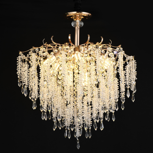 Lustre en cristal STROZZI Magno 8xE14, diamètre 60cm, doré