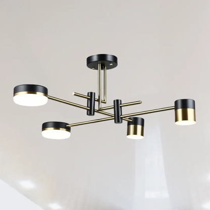 Lustre LED Palius 48W Noir, 4 Bras