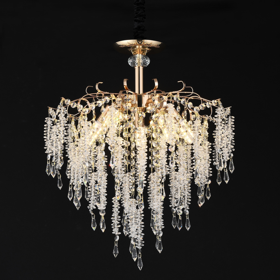 Lustre en cristal STROZZI Elegance 5xE14, diamètre 49cm, doré
