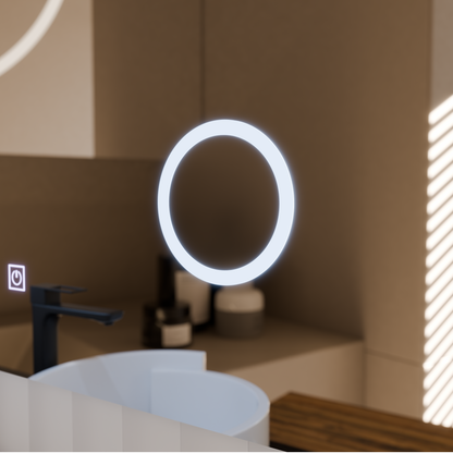 Miroir LED rectangulaire, 80x60cm, Linea Touch, système anti-buée, intensité variable