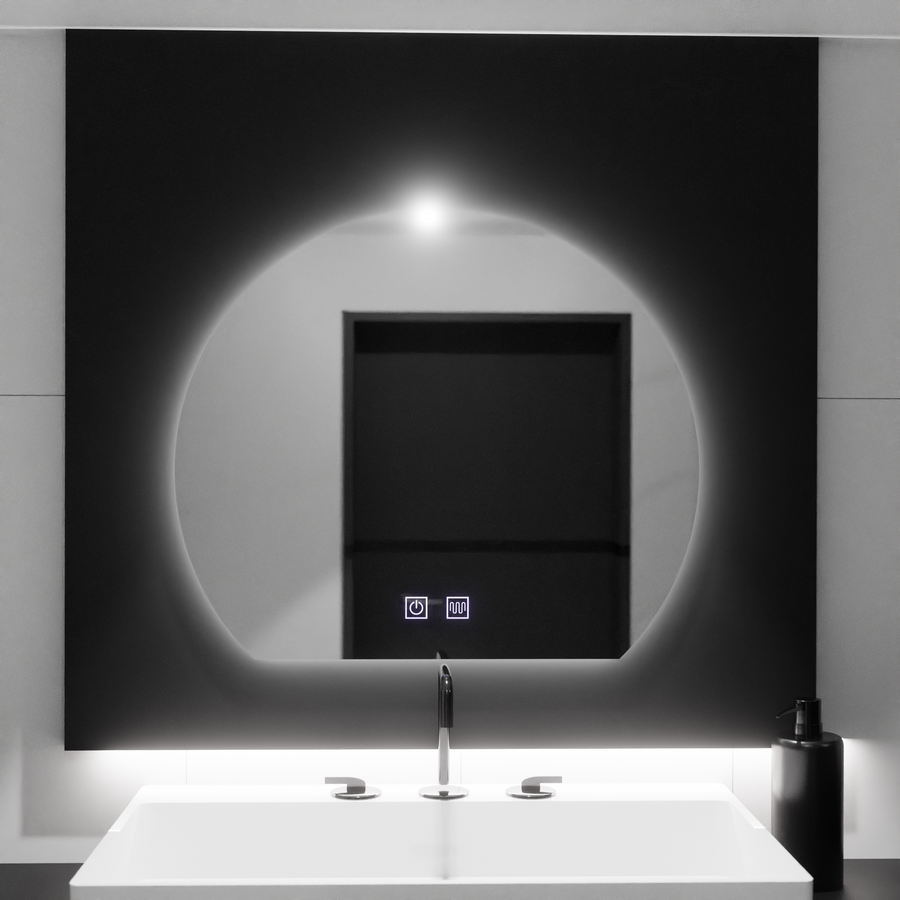Miroir LED demi-lune, 60x54, Soluna Touch, Système anti-buée, Gradable