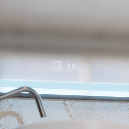 Miroir LED rectangulaire 100x65cm Système anti-buée EDGE Touch, Cadre Noir