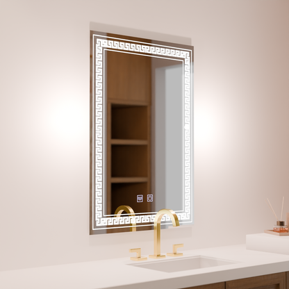 Miroir LED rectangulaire, 60x80cm, Touch Vivido, Système anti-buée, Intensité variable