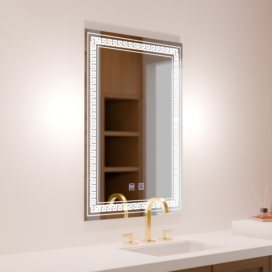 Miroir LED rectangulaire, 60x80cm, Touch Vivido, Système anti-buée, Intensité variable