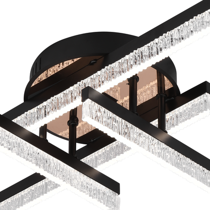 Lustre LED avec télécommande LT179/4BK, 34W, 4 éléments, lumière froide/chaude/neutre, variable, noir