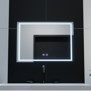 Miroir LED rectangulaire, 70x50cm, RADIANTE Touch, Système anti-buée, Gradable