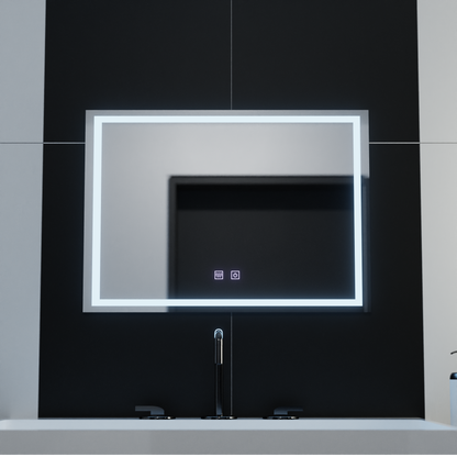 Miroir LED rectangulaire, 70x50cm, RADIANTE Touch, Système anti-buée, Gradable
