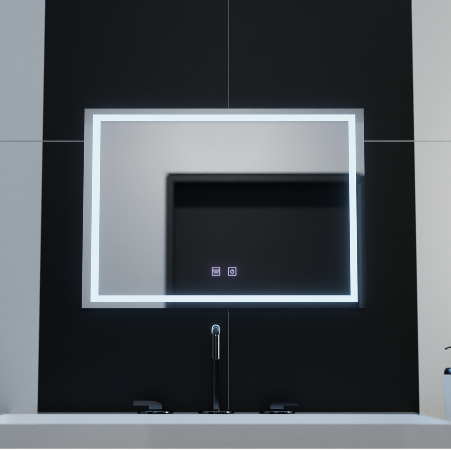 Miroir LED rectangulaire, 70x50cm, RADIANTE Touch, Système anti-buée, Gradable