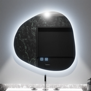 Miroir LED organique 60x60cm, Duna Touch, système anti-buée, intensité variable