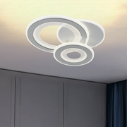 Lustre LED SQUARE 53W, 3 Cercles, Lumière Froide/Chaude/Neutre, Blanc