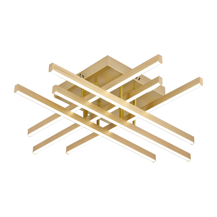 Lustre LED avec télécommande LINEX, 81W, lumière 3000K/4000K/6000K, variable, doré