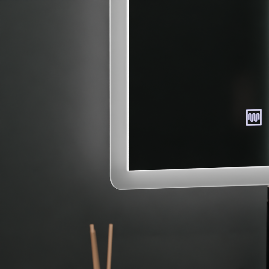 Miroir LED rectangulaire, 80x60cm, Touch VENERA, Système anti-buée, Gradable