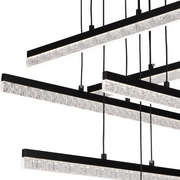 Lustre LED suspendu en acrylique LT181/6BK, 82W, lumière 3000/4000/6000K, noir, hauteur réglable