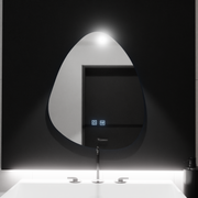 Miroir LED organique 80x60cm, Fluido Touch, Système anti-buée, Gradable