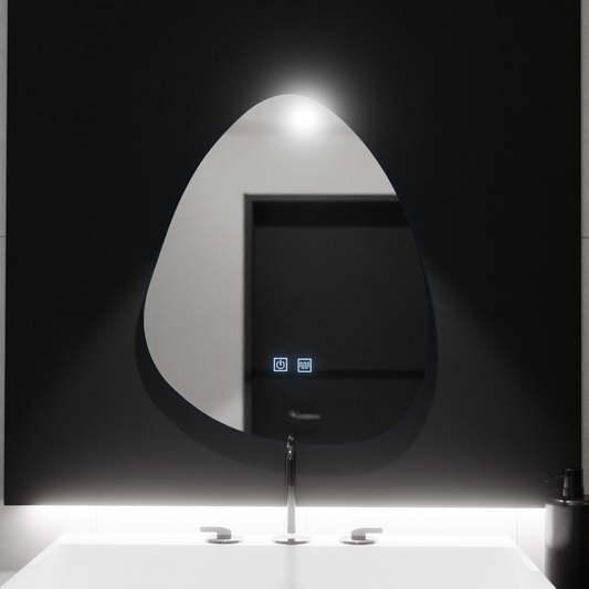 Miroir LED organique 80x60cm, Fluido Touch, Système anti-buée, Gradable