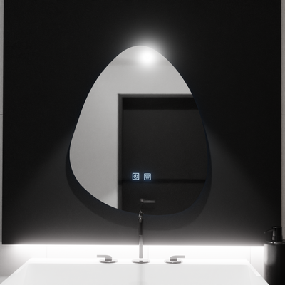 Miroir LED organique 80x60cm, Fluido Touch, Système anti-buée, Gradable