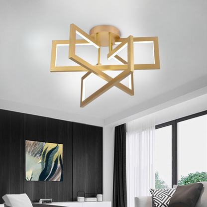 Lustre LED avec télécommande 71W, 3 Éléments, Lumière Froide/Chaude/Neutre, Dimmable, Doré