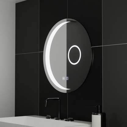 Miroir rond LED, 80 cm, Orbis Touch, système anti-buée, intensité variable, E31S/80X80