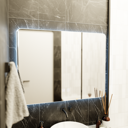 Miroir LED rectangulaire ARTEA Touch, 80 x 60 cm, système anti-buée, intensité variable, Race Light 6000 K