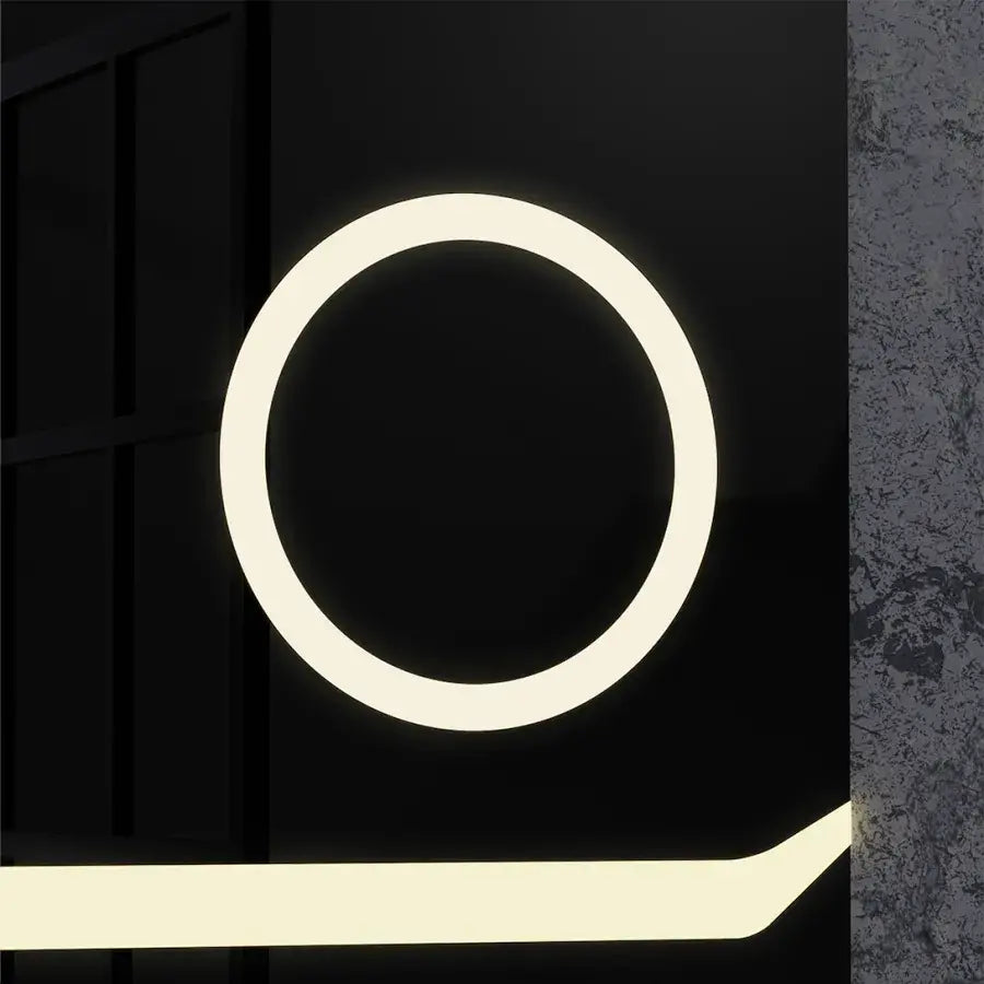 Miroir LED rectangulaire, 80x60 cm, Definition MotionGlow Marcello, système anti-buée, horloge et thermomètre, loupe cosmétique, intensité variable