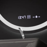 Miroir rond LED, 80 cm, Celeste MotionGlow Marcello, système anti-buée, horloge et thermomètre, intensité variable