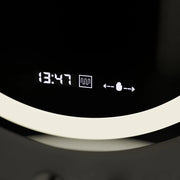Miroir LED rond, 60 cm, Celeste MotionGlow Marcello, système anti-buée, horloge et thermomètre, intensité variable, lumière froide neutre et chaude 3000K/4000K/6000K