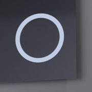 Miroir LED rectangulaire, 80x60 cm, Precision MotionGlow Marcello, système anti-buée, horloge et thermomètre, loupe cosmétique, variable