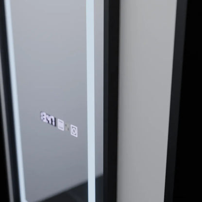 Miroir LED rectangulaire, 60x150cm, Capteur Radar Bianca Marcello, Système Antibuée, Horloge & Thermomètre, Dimabila, Dressing Couture