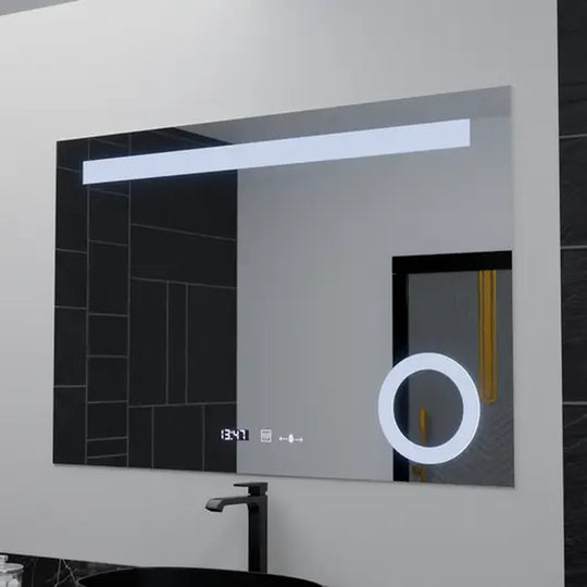 Miroir LED rectangulaire, 80x60cm, ABSOLU MotionGlow Marcello, système anti-buée, horloge et thermomètre, loupe cosmétique, miroirs à intensité variable Marcello Default Title Alessandro Design