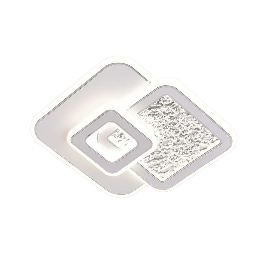 Lustre LED KOMPACTO 56W, 3 Carrés, Lumière Froid/Chaud/Neutre, Blanc