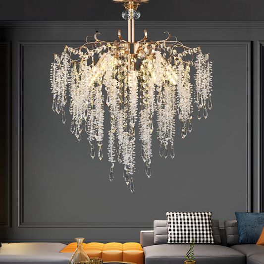 Lustre en cristal STROZZI Elegance 5xE14, diamètre 49cm, doré