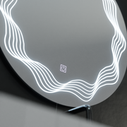 Miroir rond LED 60 cm, Flusso Touch, système anti-buée, intensité variable