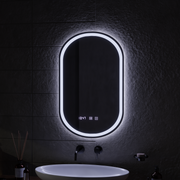 ONIRA Miroir Tactile LED Système de Désembuage, Horloge et Température 50x80 cm