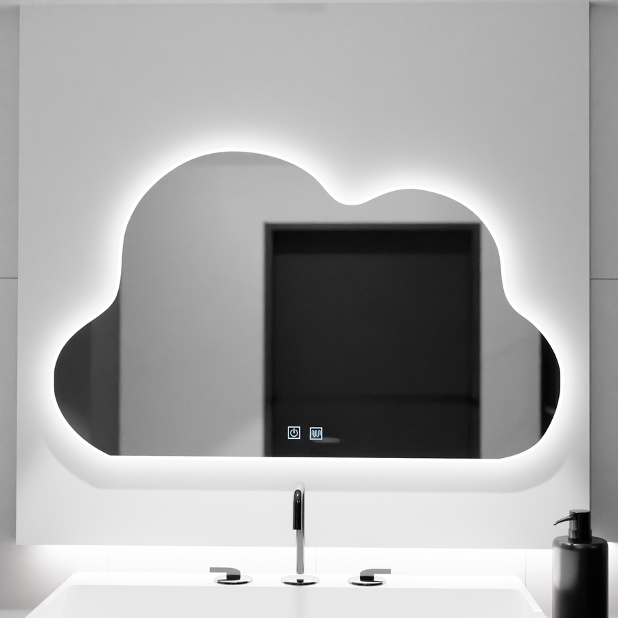 Miroir LED Cloud 60x40cm, Nuvola Touch, système anti-buée, intensité variable