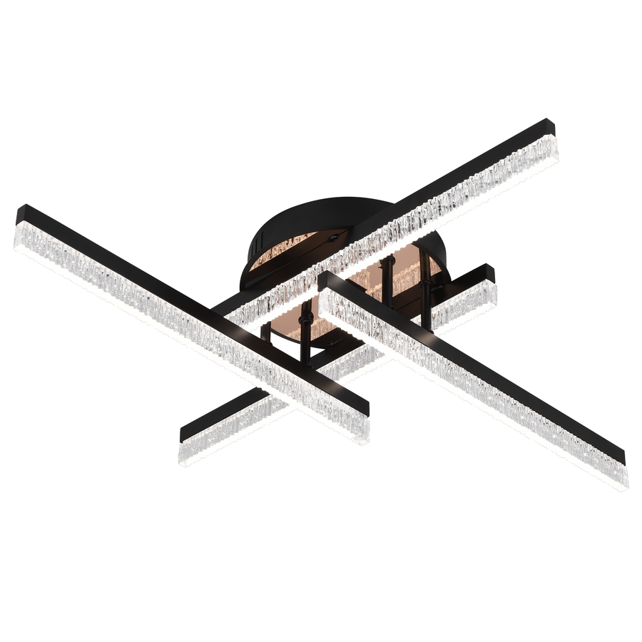 Lustre LED avec télécommande LT179/4BK, 34W, 4 éléments, lumière froide/chaude/neutre, variable, noir