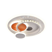 Lustre LED avec cristal HELIOX, 37W, 4 Cercles, Lumière Froid/Chaud/Neutre, Blanc