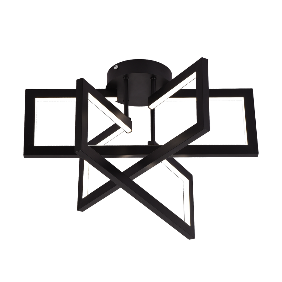 Lustre LED avec télécommande 72W, 3 éléments, Lumière froide/chaude/neutre, Dimmable, Noir, LT750/3BK