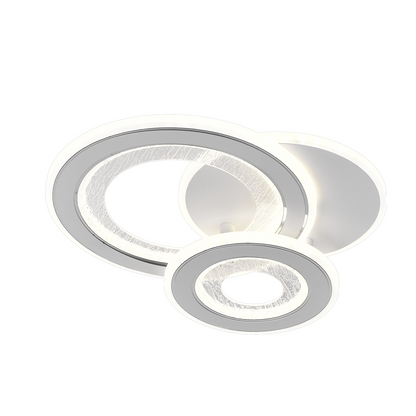 Lustre LED SQUARE 53W, 3 Cercles, Lumière Froide/Chaude/Neutre, Blanc